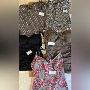 Garnet Hill Women's Swimwear Collection - Black, Gray, Brown, Pink